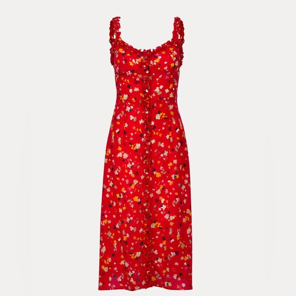 Realisation Par Juliet Midi Dress in Rouge Fleur - Picture 3 of 10